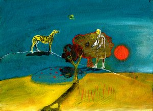 仍然是蓝色时刻，2004年，（纸上油）